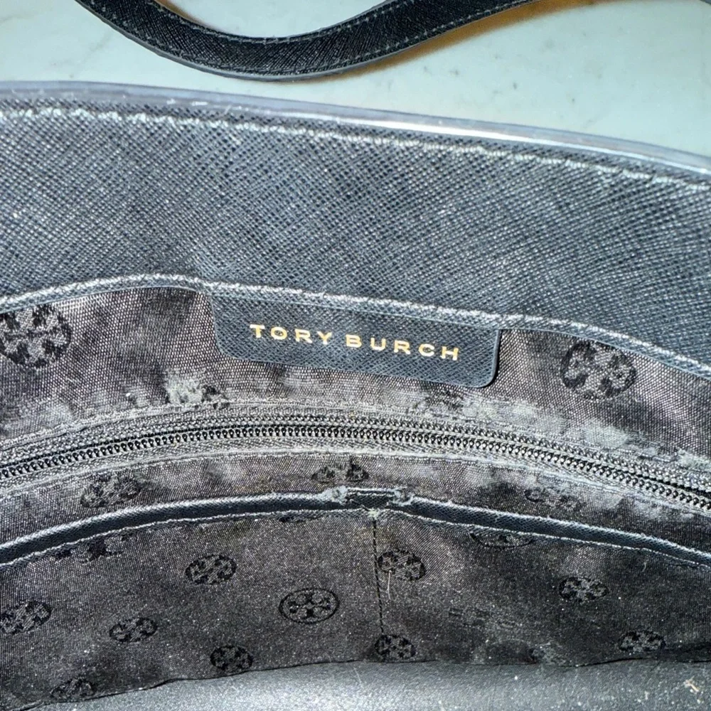 Tory Burch Black Leather Tote Bag
